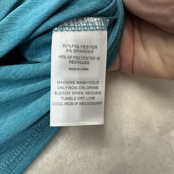 01.Algo Boys Teal Performance Long Sleeve Shirt Moisture Wicking Large NWOT - Picture 4 of 4